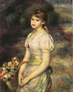 Young Girl with Flowers renoir
